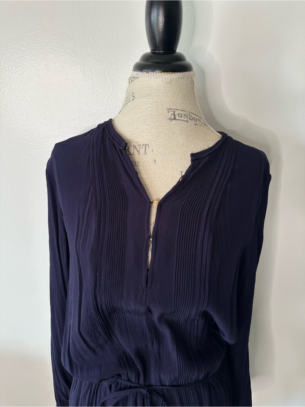 Diane Von Furstenberg Deep Purple Long Sleeve Tie-Waist Dress - Picture 10 of 11